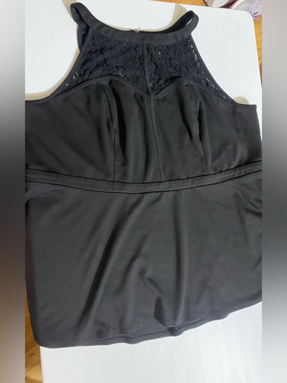 TORRID 4 Black Lace Yoke Sleeveless Top #2058